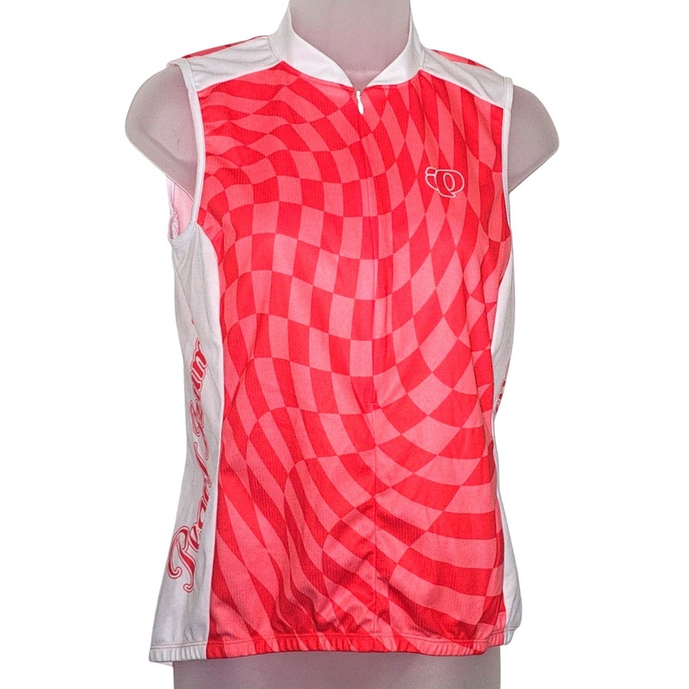 Pearl Izumi Select Series Womens Red Checkered Sleeveless Cycling Jersey Medium